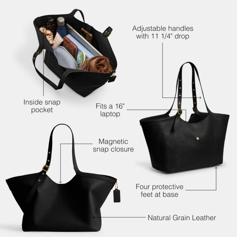 Bolso tote Coach Gramercy de cuero vitrificado 55 cm negro