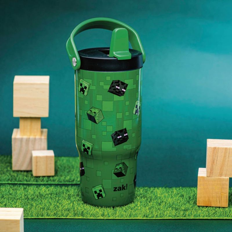 Vaso térmico Zak Designs 591 ml Minecraft con pajilla abatible