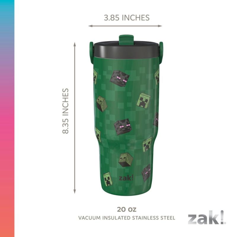 Vaso térmico Zak Designs 591 ml Minecraft con pajilla abatible