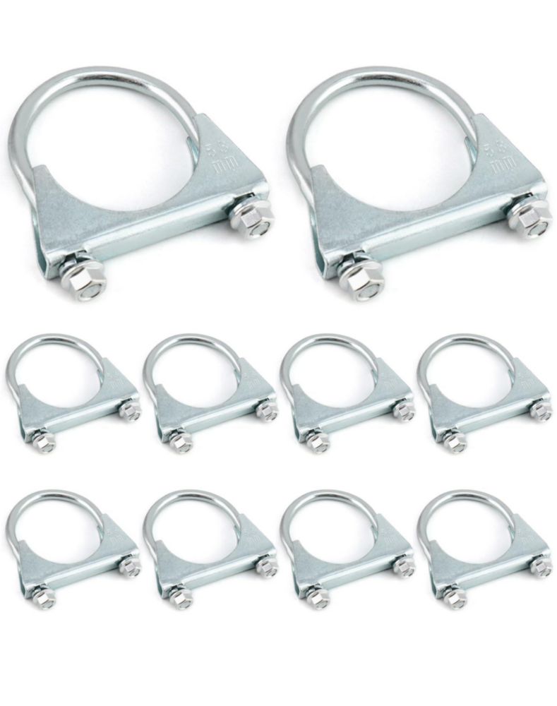 Abrazadera en U QWORK 635 mm Acero Galvanizado (Pack de 10)