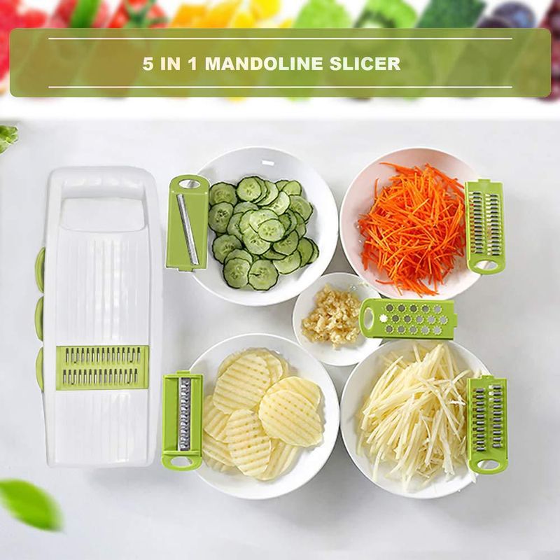 Mandolina 5 en 1 NACOLUS Verde para Verduras