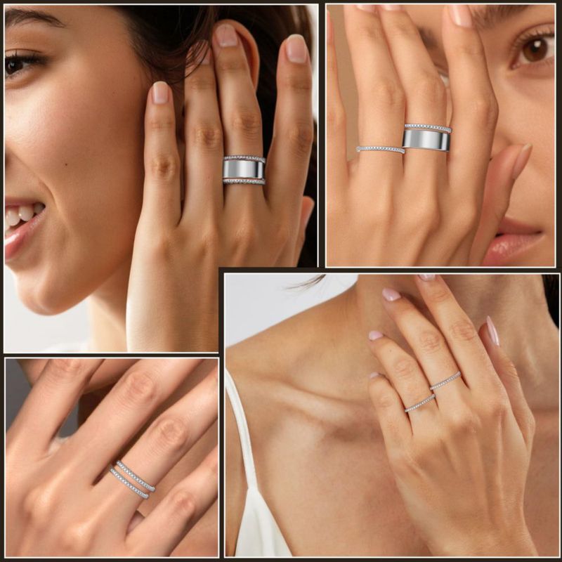 Anillos LevyPan Oura Gen 5/4/3 Pack de 2 chapado en oro de 14K