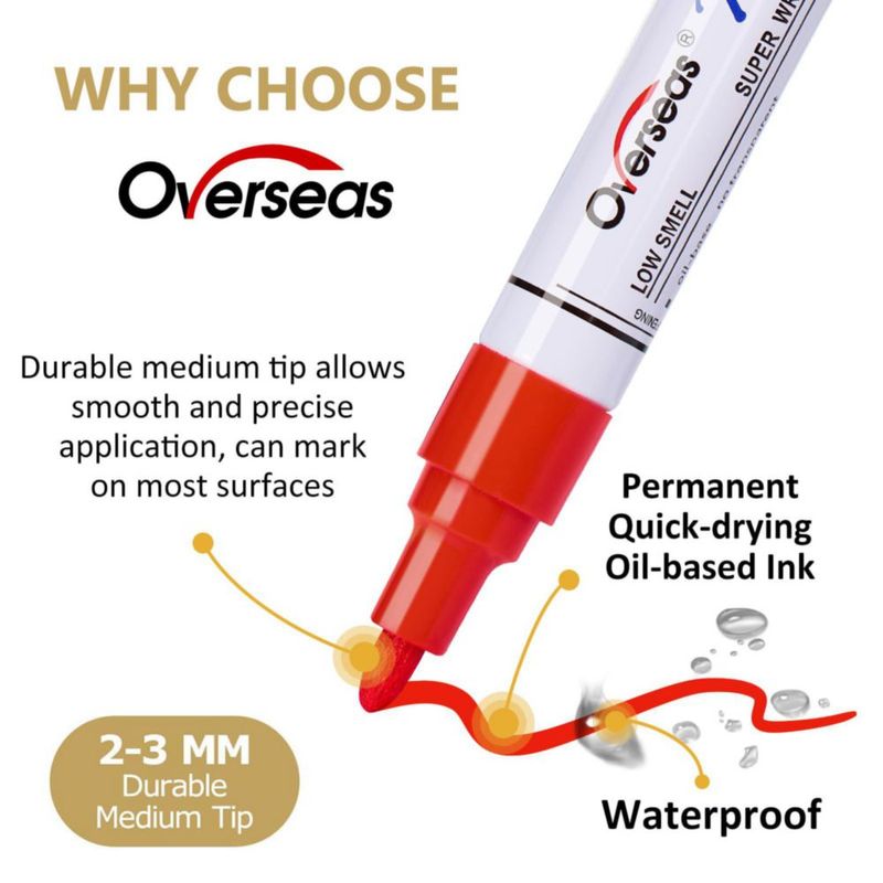 Marcadores de pintura Overseas 84 colores base de aceite punta media