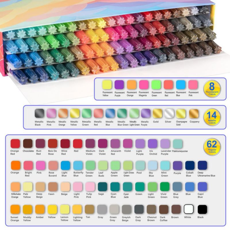 Marcadores de pintura Overseas 84 colores base de aceite punta media