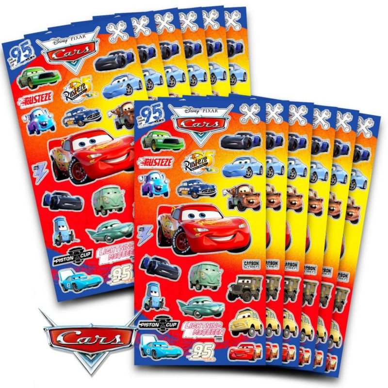 Pegatinas Disney Cars 12 Hojas - Recuerdos de Fiesta