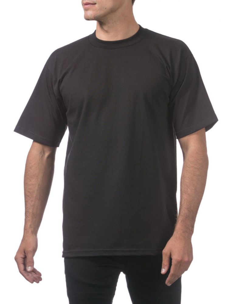 Playera de manga corta Pro Club 2XL Negra de algodón con cuello redondo