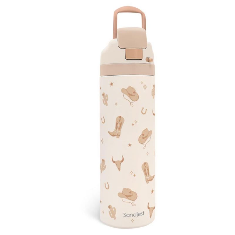 Botella de Agua SANDJEST 680 ml con Sorbete Aislada Acero Inoxidable