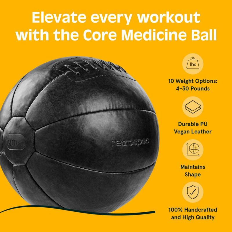 Balón medicinal Retrospec Core de cuero vegano con agarre