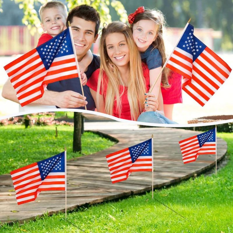 Banderas americanas FLAGMESAGE 30x46 cm (paquete de 50)