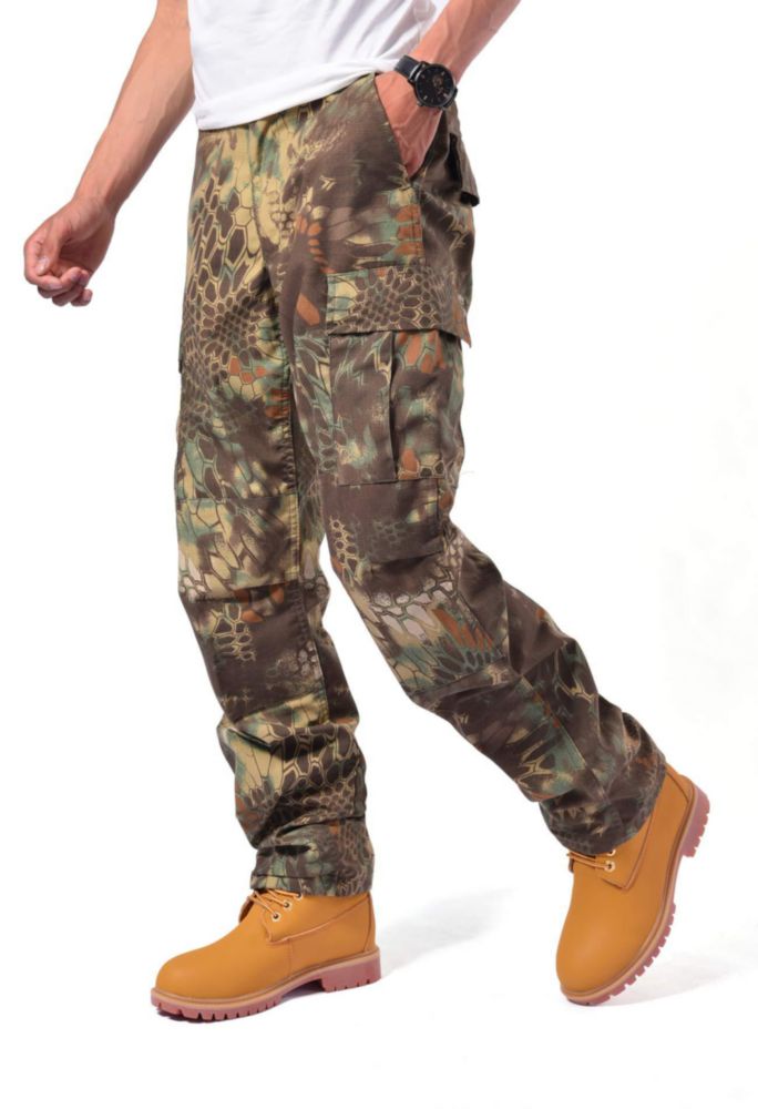Pantalones Cargo Masculinos BACKBONE XL Camuflaje Verde Serpiente Ripstop