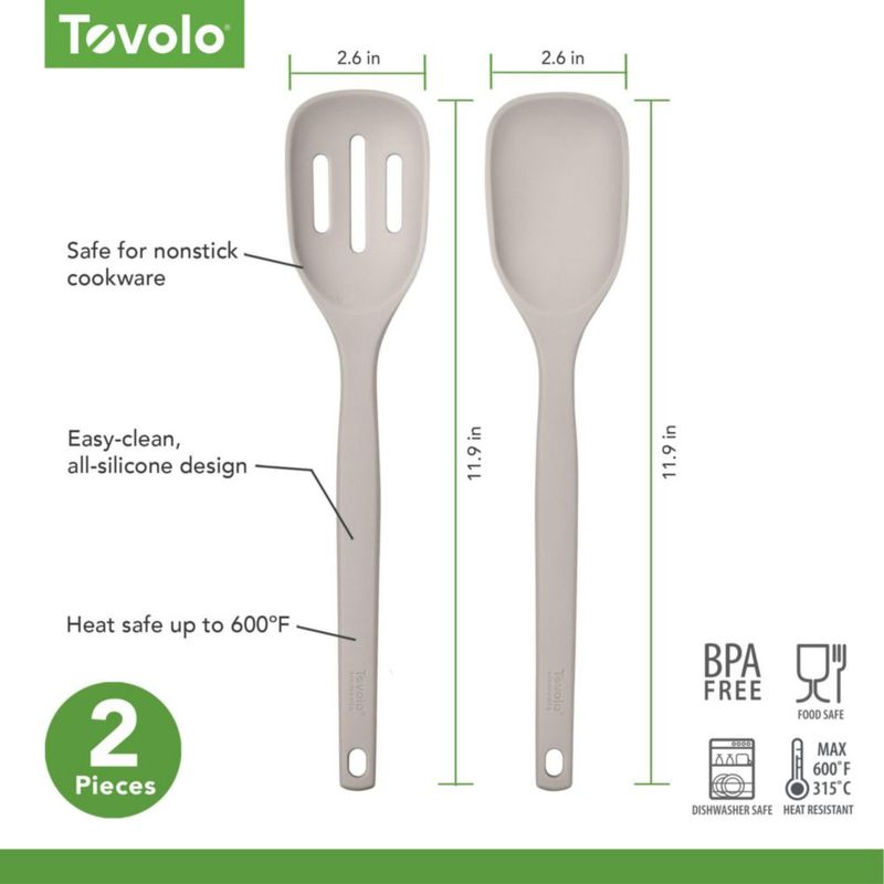 Juego de Cucharas de Silicona Tovolo Elements 2 piezas Gris Cálido