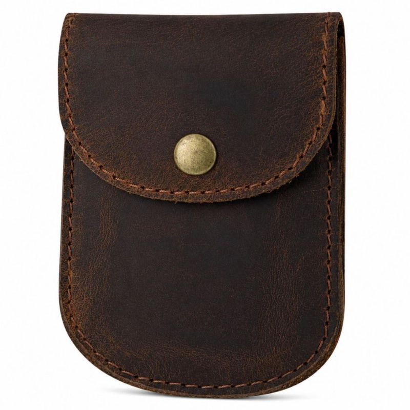Funda de Cinturón PavinCrafter 8x10 cm Cuero Marrón Oscuro