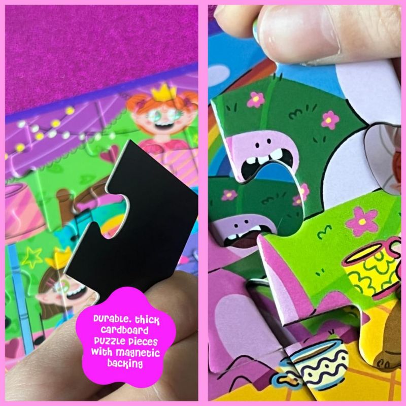 Rompecabezas magnéticos Dinomini para niños de 3 a 5 años - Set tríptico con 3 rompecabezas de 20 piezas cada uno - Actividades de viaje para