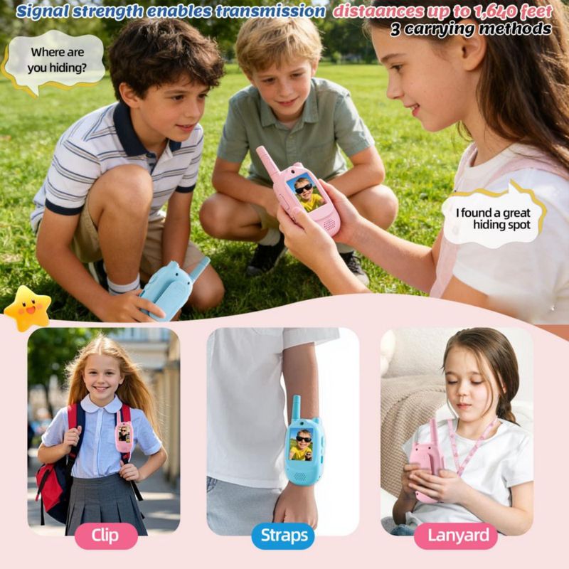 Walkie Talkies Zipvac 2 unidades con video chat alcance 500 m