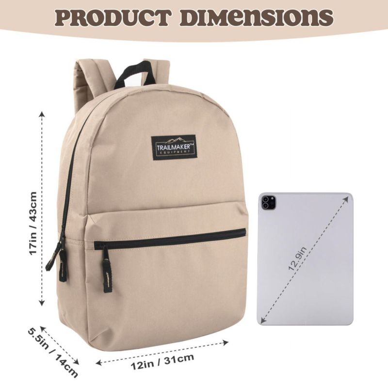 Mochila Trail maker de 43 cm color caqui con correas ajustables