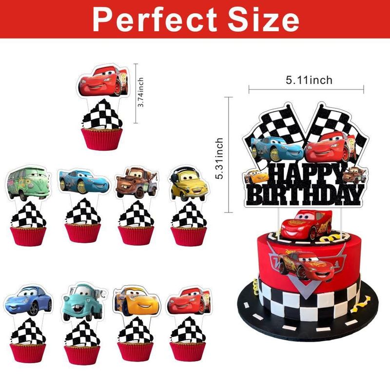 Set de 25 piezas de adornos para pastel y cupcakes – Artículos para fiestas de cumpleaños