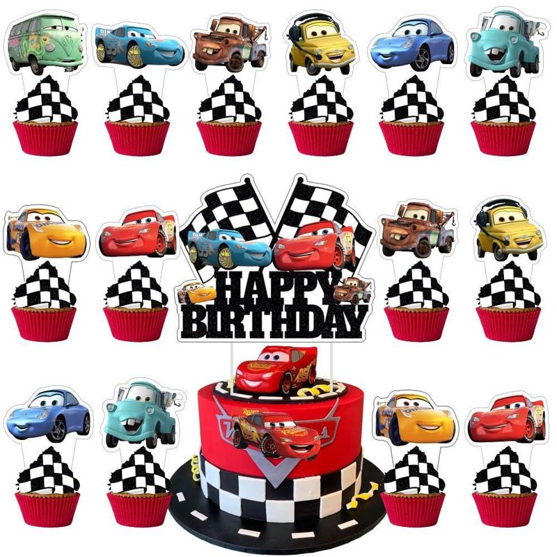 Set de 25 piezas de adornos para pastel y cupcakes – Artículos para fiestas de cumpleaños