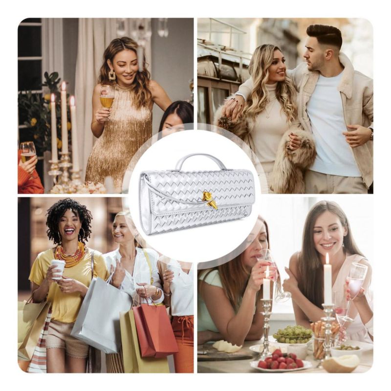 Bolso Joryin Tejido Plateado – Cartera y Bandolera