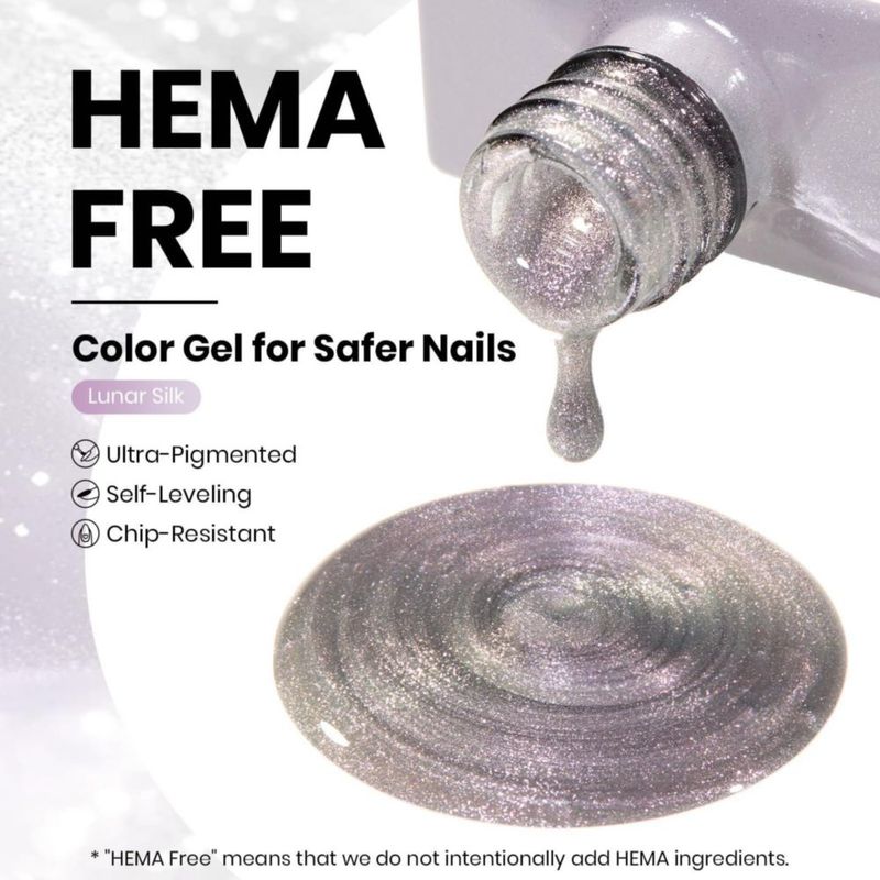 Esmalte de gel Beetles Lunar Silk Plateado 15 ml con purpurina
