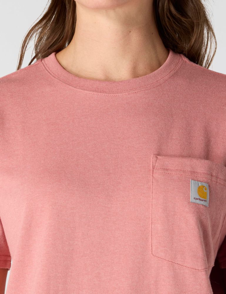Camiseta Carhartt WK87 con bolsillo color rosa jaspeado - Talla M