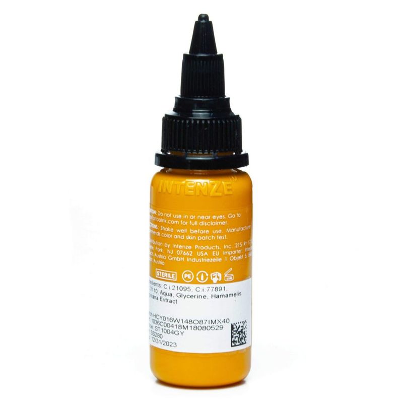 Tinta para tatuaje Intenze 29 ml Amarillo dorado vegana