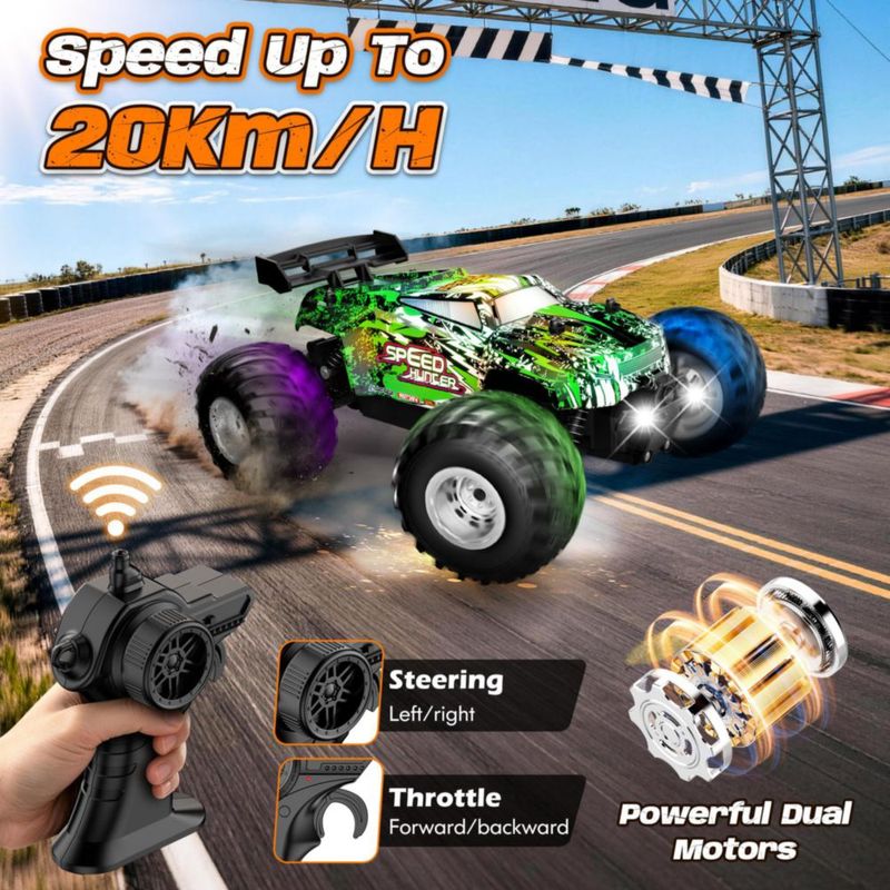 Coche RC HENEROAR 1:18 Todo Terreno con Luces LED