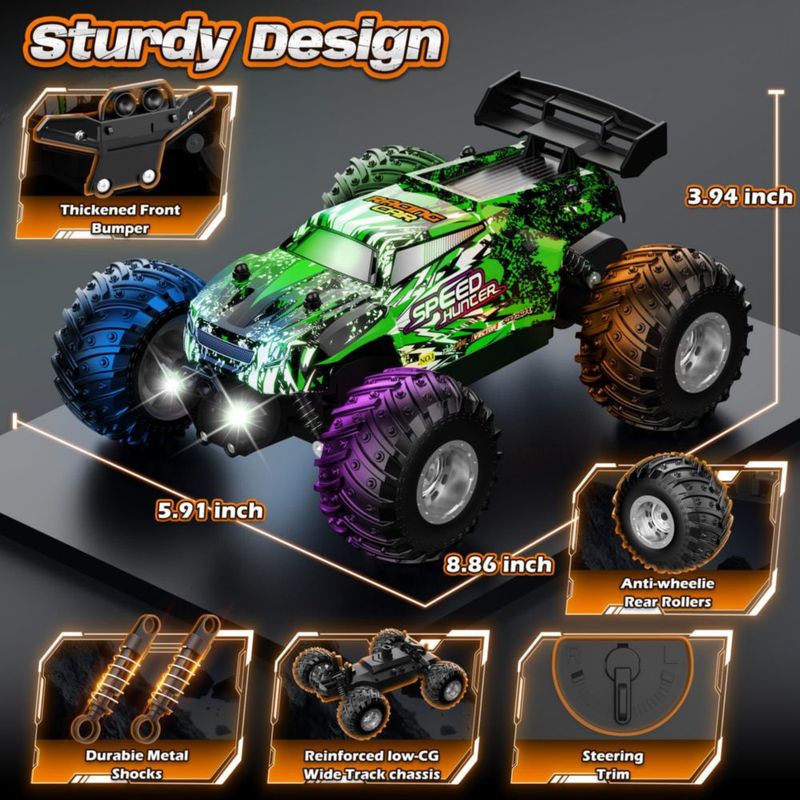 Coche RC HENEROAR 1:18 Todo Terreno con Luces LED