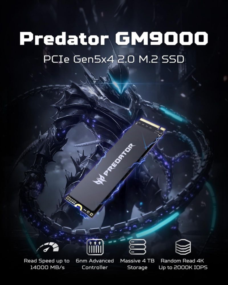 SSD Acer Predator GM9000 2TB PCIe Gen5 NVMe M.2