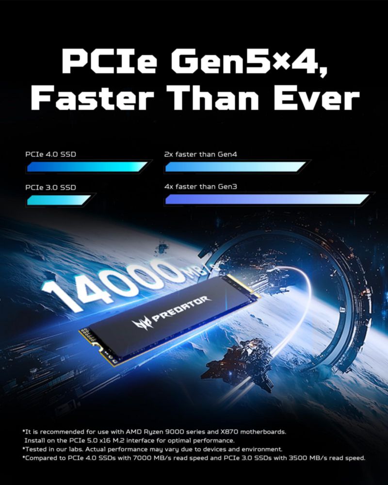 SSD Acer Predator GM9000 2TB PCIe Gen5 NVMe M.2