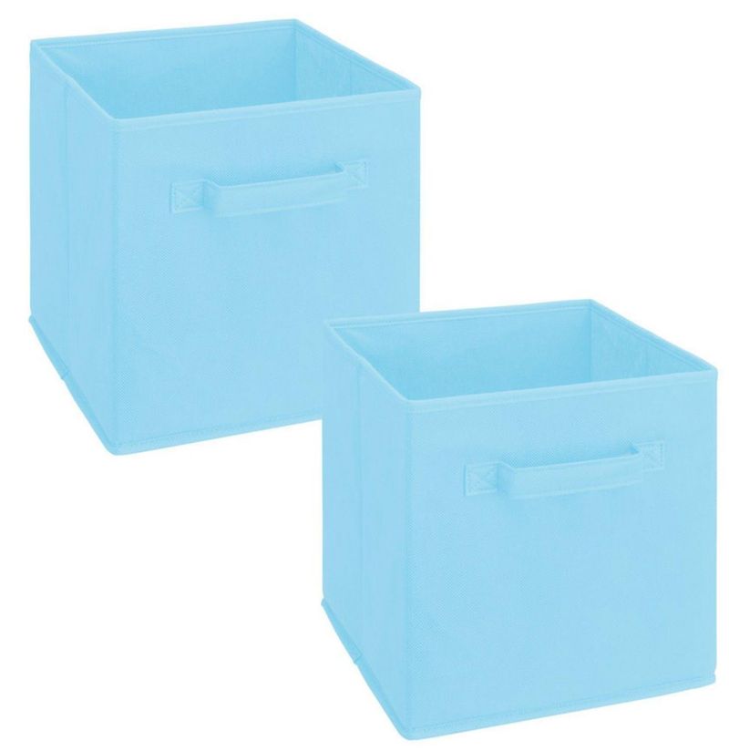 Cajón de tela ClosetMaid 26x26x26 cm azul claro paquete de 2