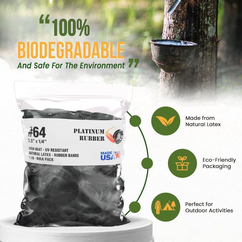 Bandas de goma PLATINUM RUBBER 89 cm negras 95‑100 uds