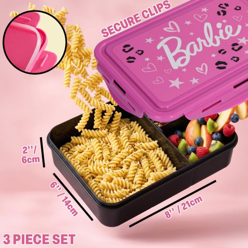 Set de 3 piezas Get Trend Barbie para loncheras de niñas