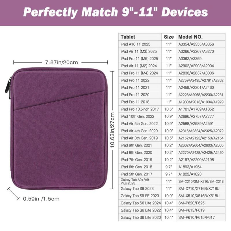 Funda para Tablet MoKo 28‑33 cm con Bolsillo para Accesorios