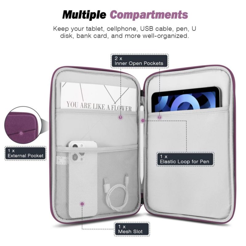 Funda para Tablet MoKo 28‑33 cm con Bolsillo para Accesorios