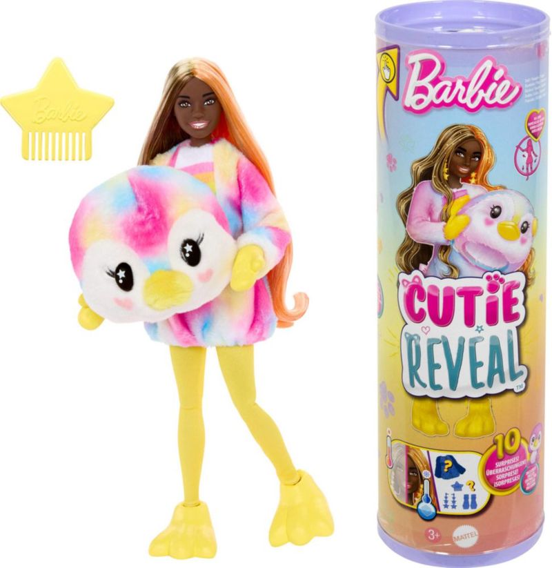 Muñeca Barbie Cutie Reveal Color Dream con disfraz de pingüino