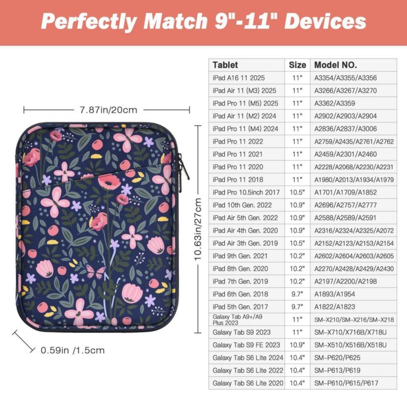 Funda para Tablet MoKo 9-11 pulgadas con bolsillo