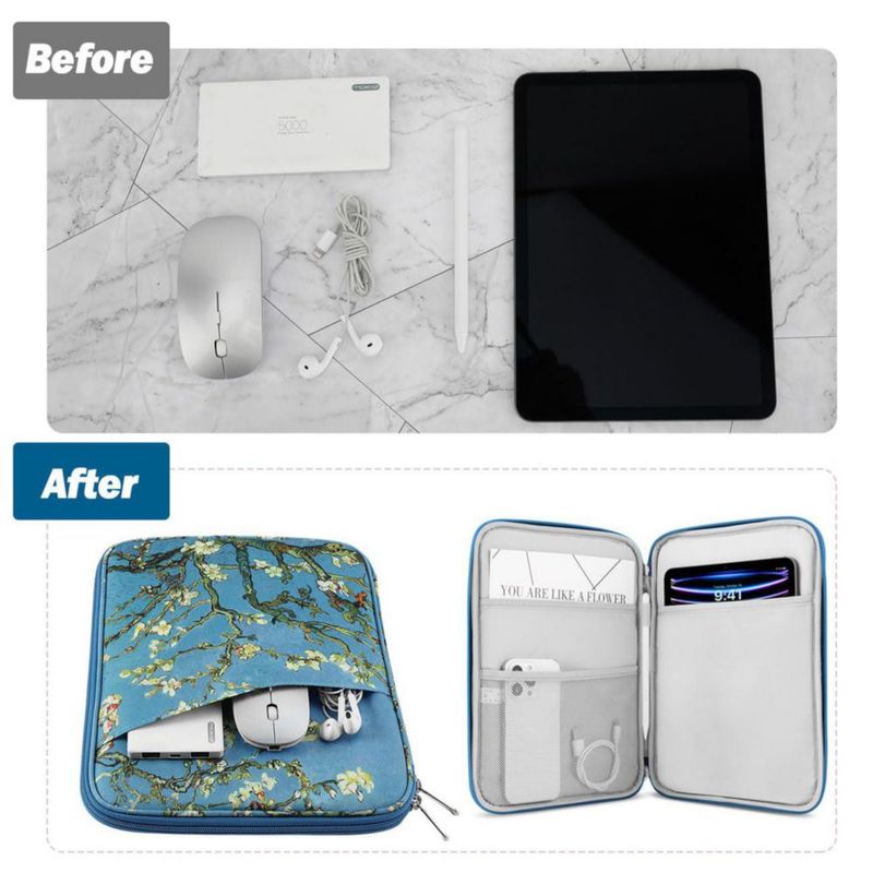 Funda para Tablet MoKo 25-28 cm con Bolsillo para Accesorios