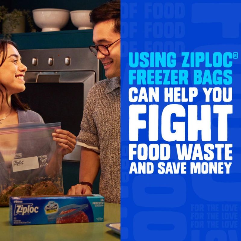 Bolsas para Almacenamiento de Alimentos Ziploc Cuarto de Galón 24 piezas Fácil de Llenar