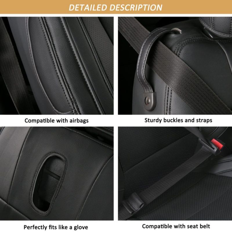 Funda de Asiento para Vehículo GIANT PANDA Ford Mustang 2015-2026 Negra