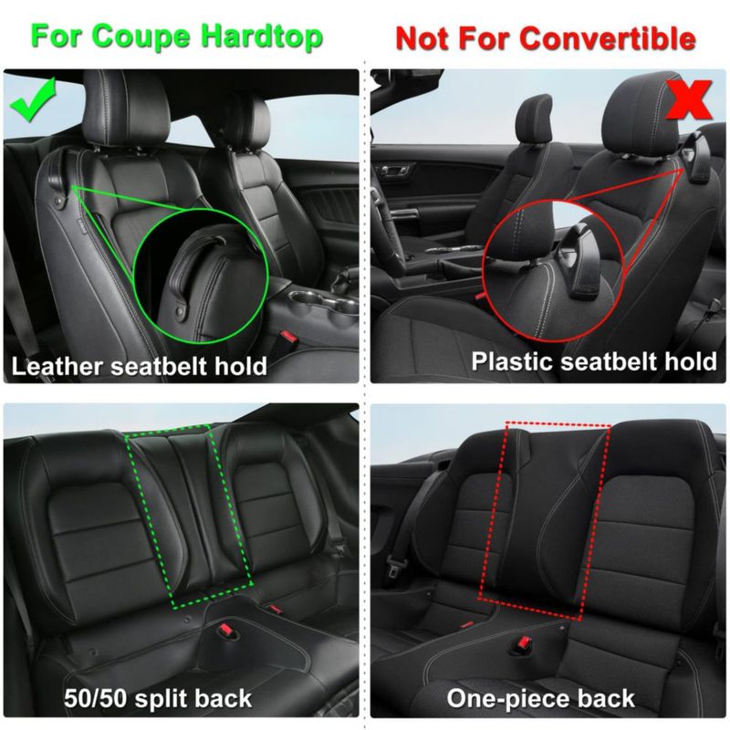 Funda de Asiento para Vehículo GIANT PANDA Ford Mustang 2015-2026 Negra