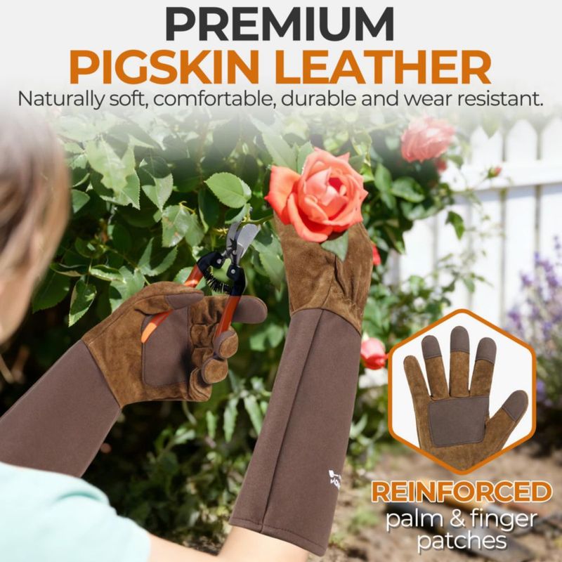 Guantes Protectores de Cuero de Piel de Cerdo HANDLANDY a Prueba de Espinas