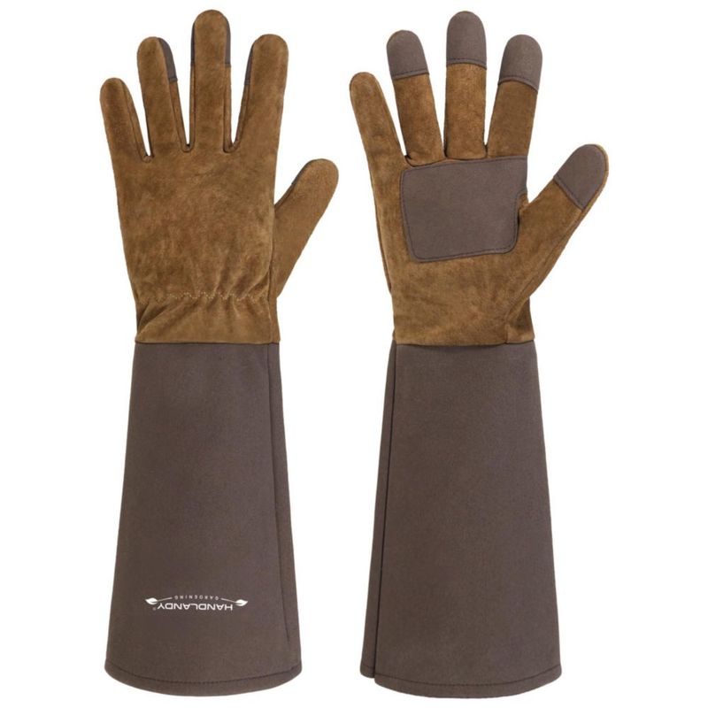 Guantes Protectores de Cuero de Piel de Cerdo HANDLANDY a Prueba de Espinas