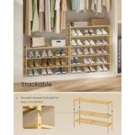 Estante SONGMICS de Bambú Apilable de 4 Niveles para Zapatos