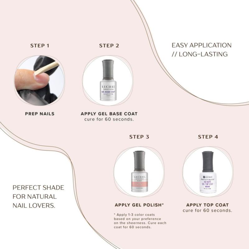 Set de esmaltes de uñas LECHAT Perfect Match Paloma Sheer Pink Nude