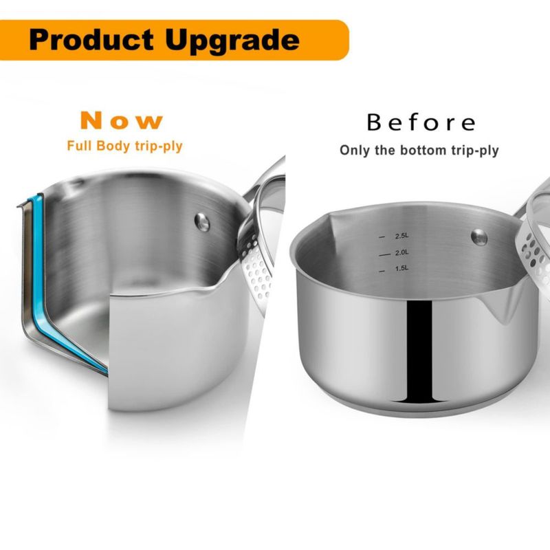 Olla para Cocinar Cyrosa 3.5 QT Acero Inoxidable con Vaporera y Tapa
