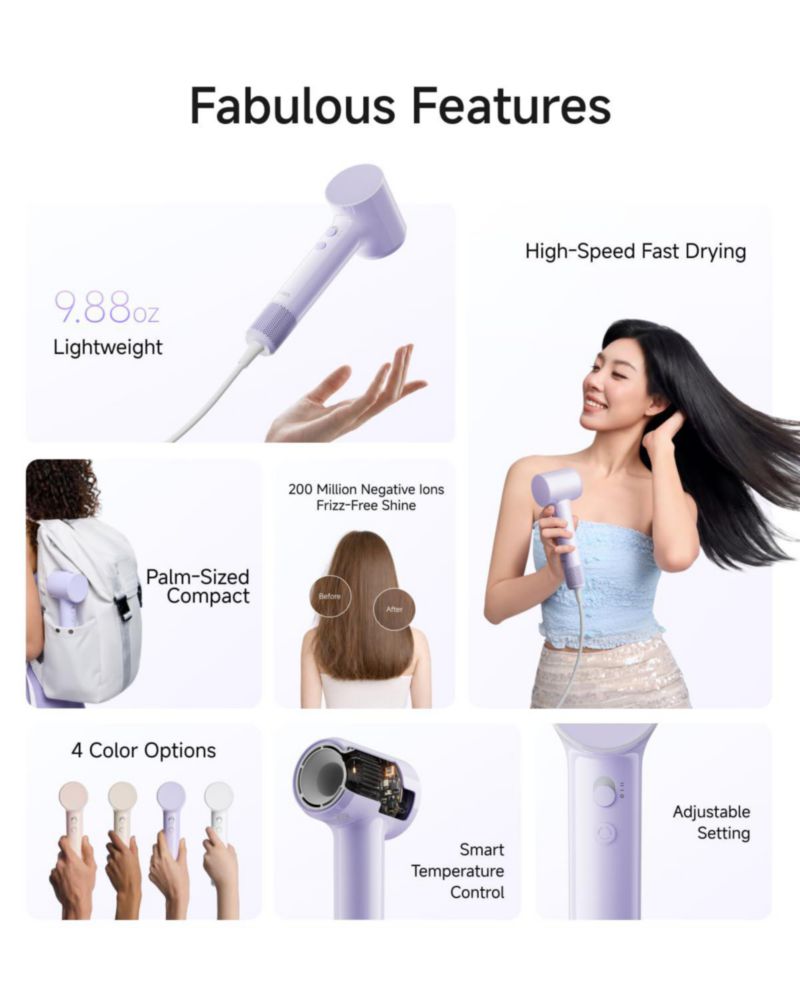 Secador de Pelo Laifen Air de Secado Rápido Iónico - Morado