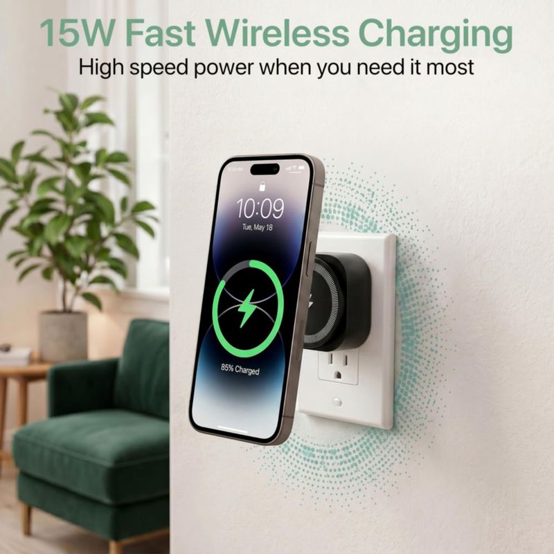 Cargador inalámbrico Chargewell Qi2 15W MagSafe negro