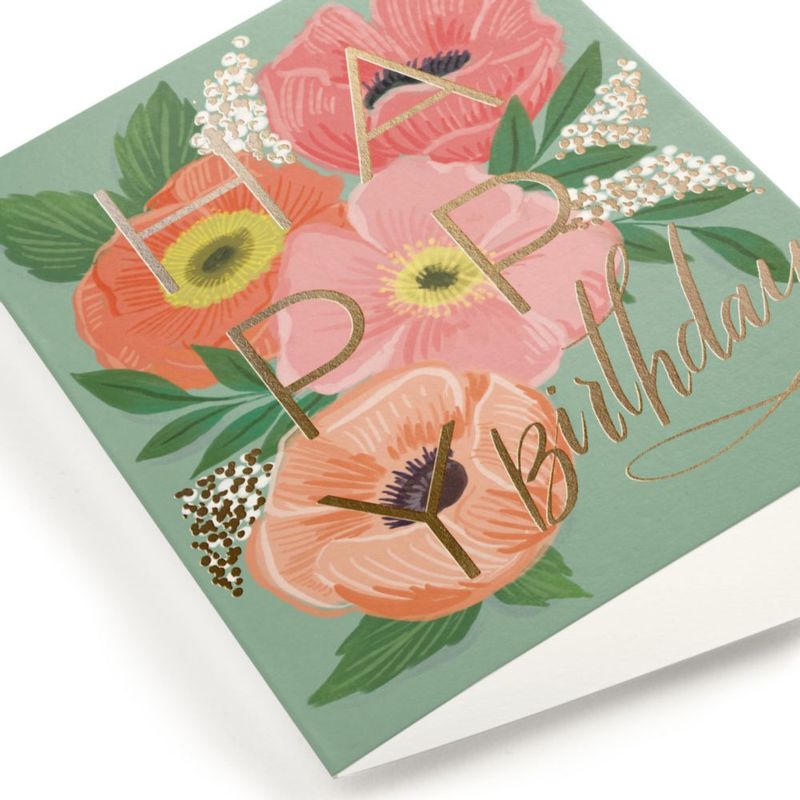 Tarjeta de Cumpleaños Minted 5x7 con Amapolas