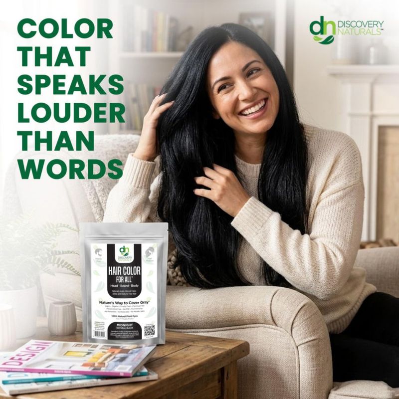 Kit de Coloración de Cabello Negro Natural Midnight 100 g – Discovery Naturals