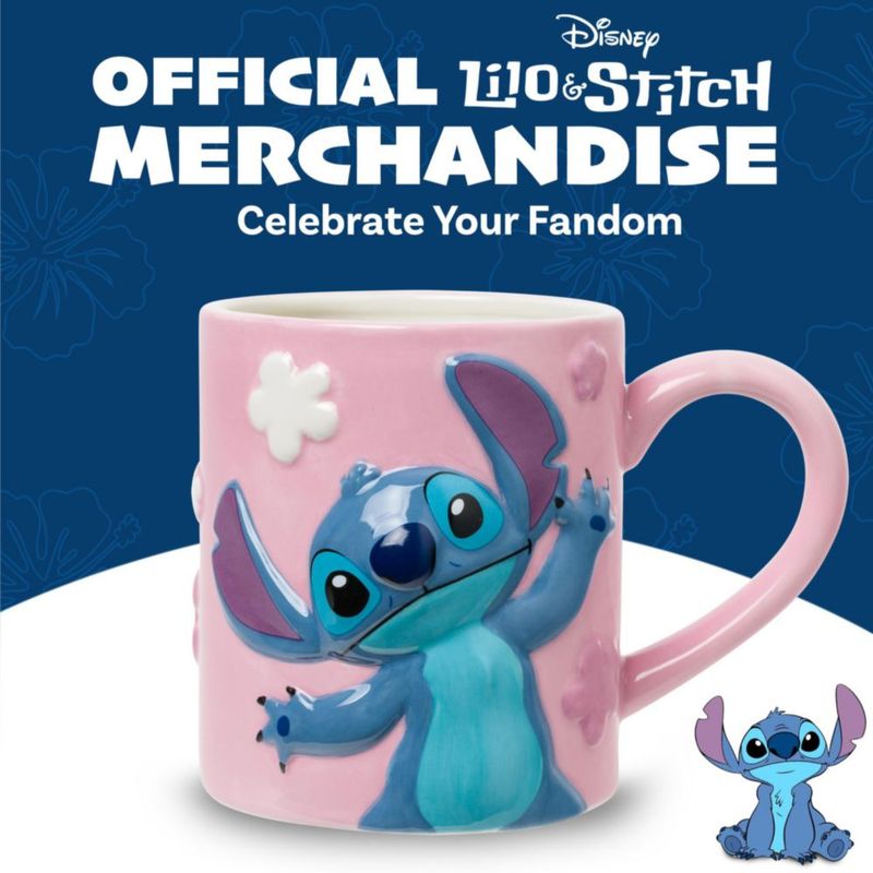 Taza Silver Buffalo 591 ml Lilo & Stitch Ángel 3D